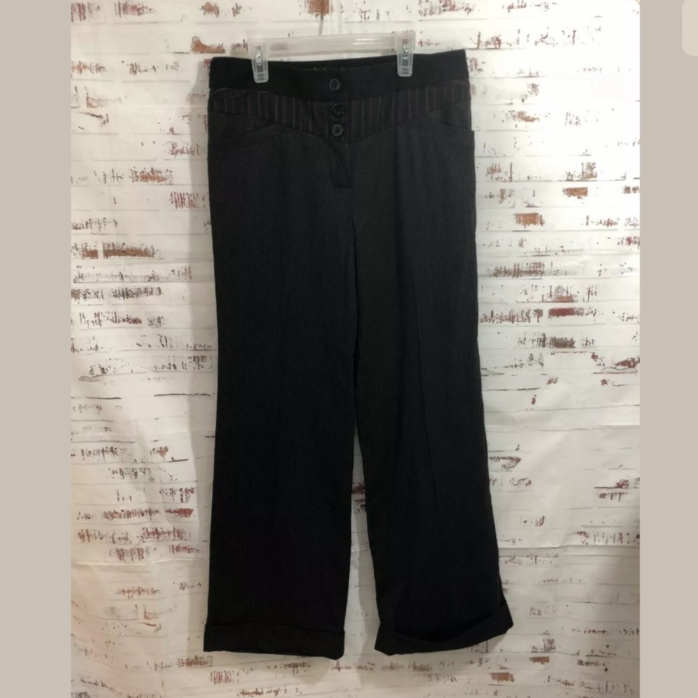 Anthro Taikonhu Charcoal Gray Pin Stripe Pants